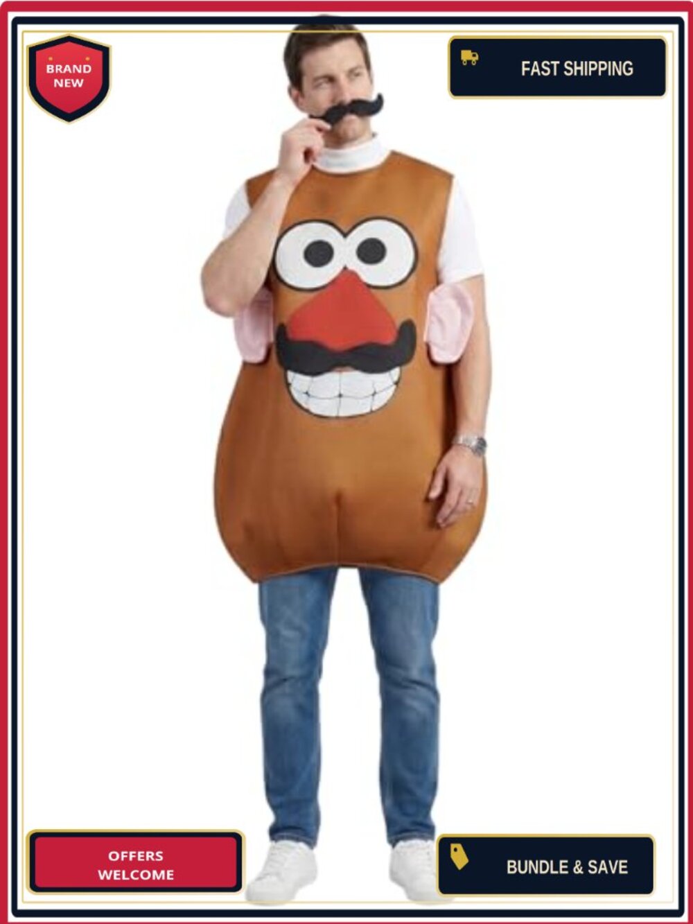 Mr Mrs Potato Costume Tunic Set Adult Halloween Couples Cosplay